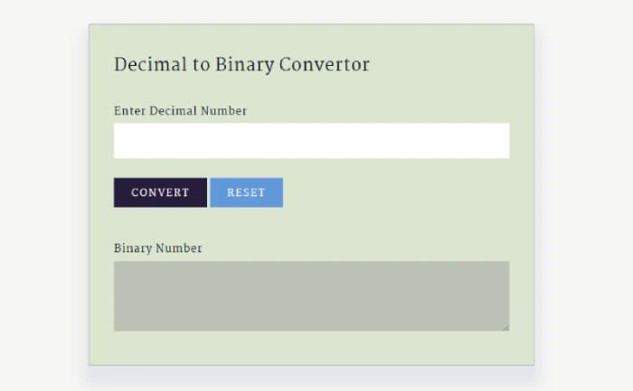Decimal to Binary Converter