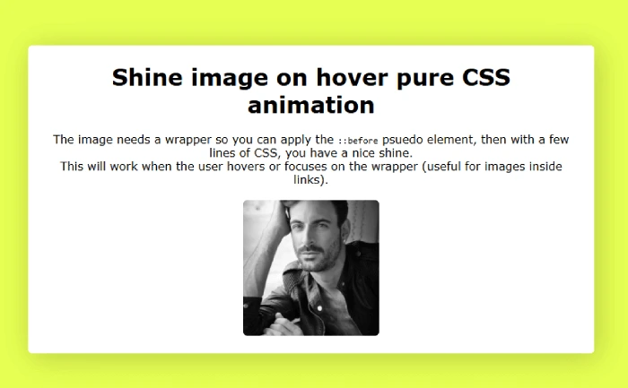 CSS Image Shine Effect