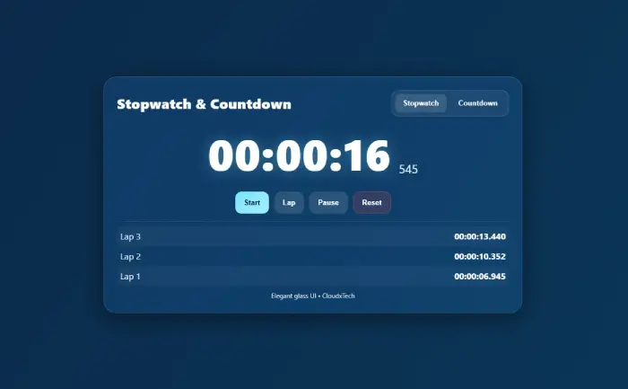 Beautiful Countdown/Timer Stopwatch